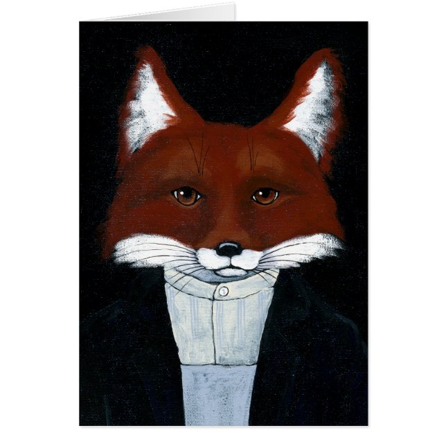 キツネの男性のアメリカのゴシック様式からかいの空白のなカード (正面)