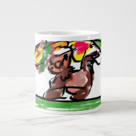 キツネの秋のラテの喜び ジャンボコーヒーマグカップ