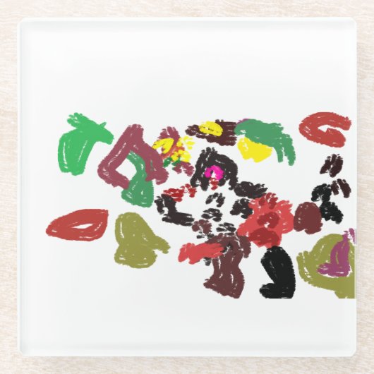 キツネの秋 ガラスコースター (正面)