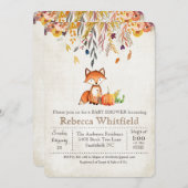 キツネの紅葉のカボチャベビーシャワーの招待状 招待状 (正面/裏面)