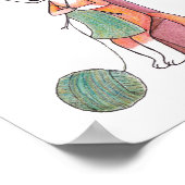 キツネの編み物 キツネの壁アート ポスター 森の保育園 (角)