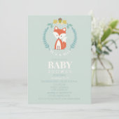 キツネの花輪のベビーシャワー - 女の子 招待状 (スタンド正面)