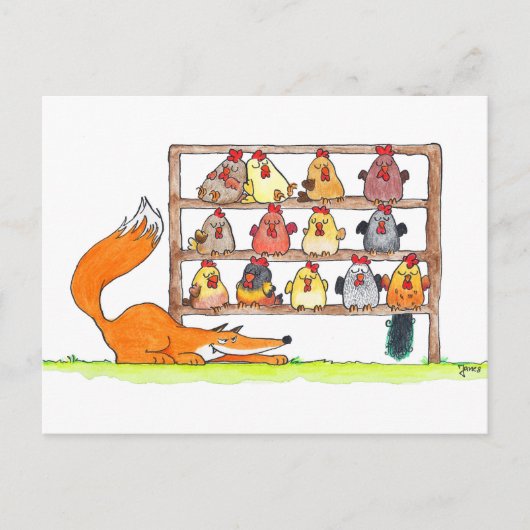 キツネの誕生日サプライズ ポストカード (正面)