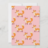 キツネの誕生日パーティー　森のテーマ　森　ピンクの女の子 招待状 (裏面)