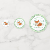 キツネの赤ちゃんシャワー眠っている森林動物 コンフェッティ (裏面)