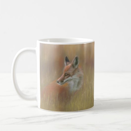 キツネの野生動物コーヒーまたはティーマグ コーヒーマグカップ (左)