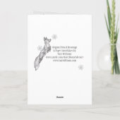 キツネの雪片冬のク芸術的リ祝スマス シーズンカード (裏面)