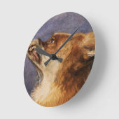 キツネの頭部 ラウンド壁時計 (傾斜)