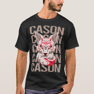 キツネの頭部 - Cason 名前 Tシャツ