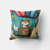 キツネの飛んでいるファンタジー クッション (裏面)