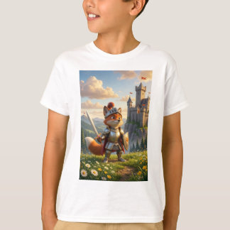 キツネの騎士の子供用カートゥーンTシャツ Tシャツ