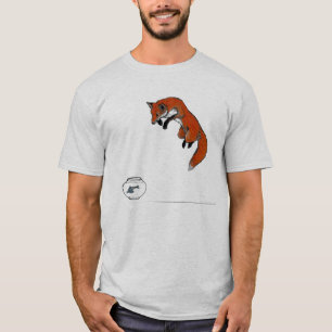 キツネの魚釣り Tシャツ