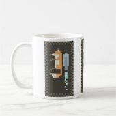 キツネのJetpackピクセル芸術のマグ コーヒーマグカップ (左)