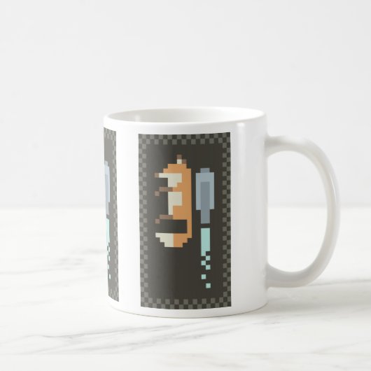 キツネのJetpackピクセル芸術のマグ コーヒーマグカップ (右)