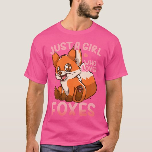 キツネはキツネを愛する女の子 Tシャツ (正面)