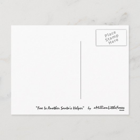 キツネはサンタの助手です シーズンポストカード (裏面)