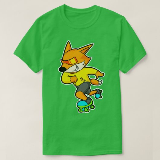 キツネはローラースケート付きスケーター1 Tシャツ (デザイン正面)