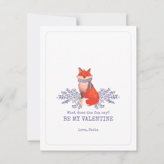 キツネは何と言うかバレンタインデーのホリデーカード シーズンカード (正面)