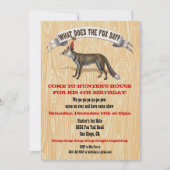 キツネは何と言う誕生日パーティーの招待 招待状 (正面)