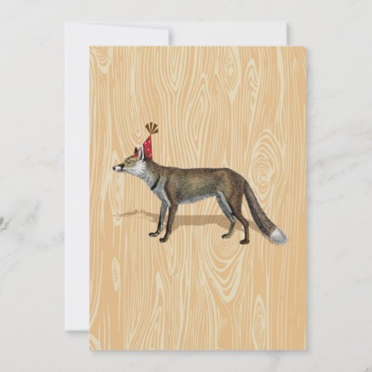 キツネは何と言う誕生日パーティーの招待 招待状 (裏面)