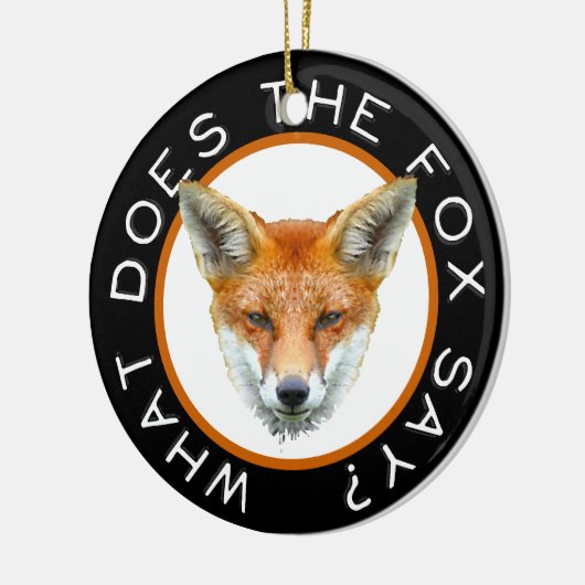 キツネは何を言いますか。 オーナメント (左)