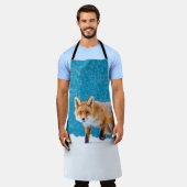 キツネは冬。赤狐、禿鷹、鼻水 エプロン (着用した状態)