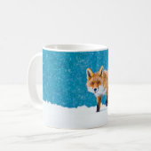 キツネは冬。赤狐、禿鷹、鼻水 コーヒーマグカップ (正面左)