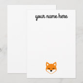 キツネひな形子供へ 招待状 (正面/裏面)