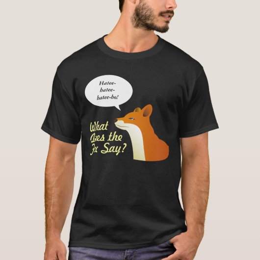 キツネをする何がおもしろTシャツを言って下さい Tシャツ (正面)
