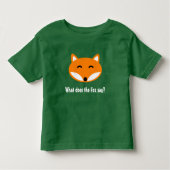 キツネをする何がかわいい動物の幼児のTシャツを言って下さい トドラーTシャツ (正面)