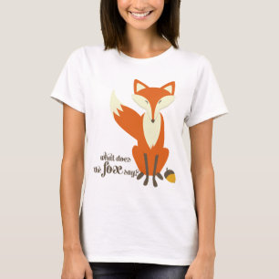 キツネをする何がイラストレーションの女性のTシャツを言って下さい Tシャツ