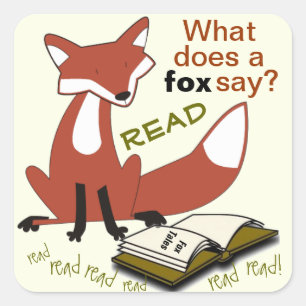 キツネをする何が読み書き能力のステッカーを言って下さい スクエアシール