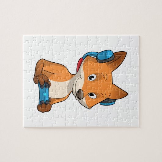 キツネをジョイスティックとゲーマーとして ジグソーパズル (横)