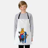 キツネをスキーとスキーヤー エプロン (着用した状態)