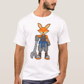 キツネをスパナとの整備士として Tシャツ (正面)