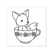 キツネをティーカップカラーミー セルフインキングスタンプ (デザイン)