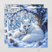 キツネをテーマにしたパーソナライズされたクリスマス シーズンカード (正面/裏面)