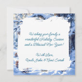 キツネをテーマにしたパーソナライズされたクリスマス シーズンカード (裏面)