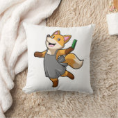 キツネをハサミで美容師 クッション (ブランケット)