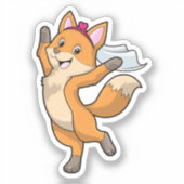キツネをブライドとヴェール&ハート シール (正面)