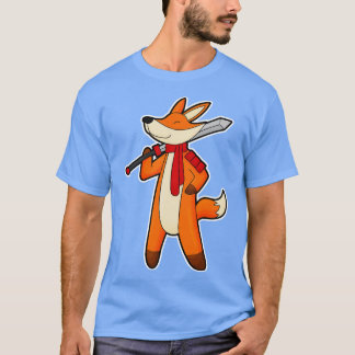 キツネを剣のスカーフで戦士 Tシャツ
