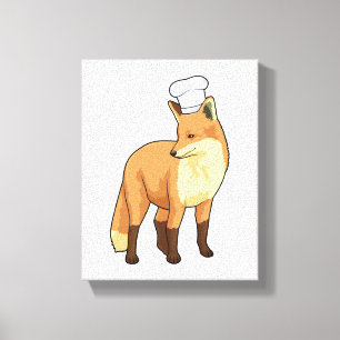 キツネを調理師としてChef hat キャンバスプリント