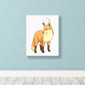 キツネを調理師としてChef hat キャンバスプリント (インサイチュ (ウッドフロア))