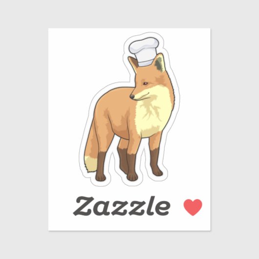 キツネを調理師としてChef hat シール (シート)