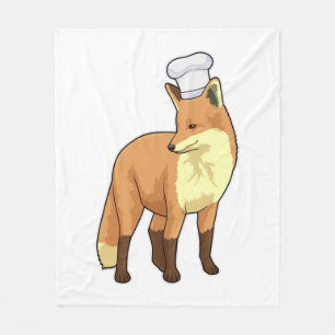 キツネを調理師としてChef hat フリースブランケット