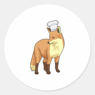キツネを調理師としてChef hat ラウンドシール