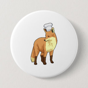 キツネを調理師としてChef hat 缶バッジ
