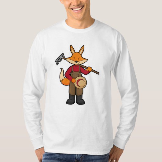 キツネを農家としてRake & Hat Tシャツ (正面)