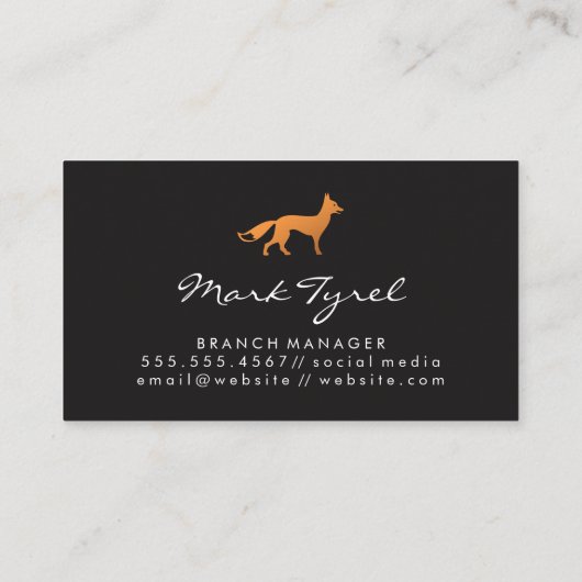 キツネアイコン(白黒) 名刺 (裏面)