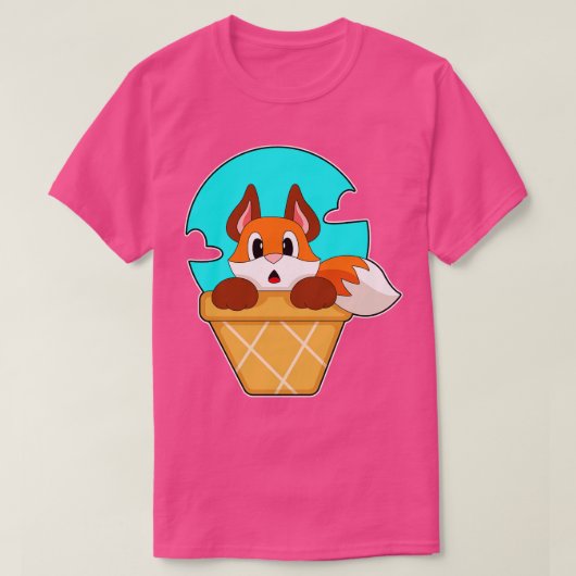キツネアイスクリームコーン Tシャツ (デザイン正面)